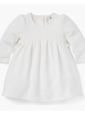 NWOT Janie and Jack White Quilted Babydoll Dress NB